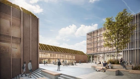 Großzügig und lebenswert soll der neue Campus werden (Grafik: Loomn Architekturvisualisierungen/gmp Architekten).