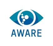 Quelle: THI Abbildung des AWARE Schriftzuges mit einem Auge in blau und türkis darüber